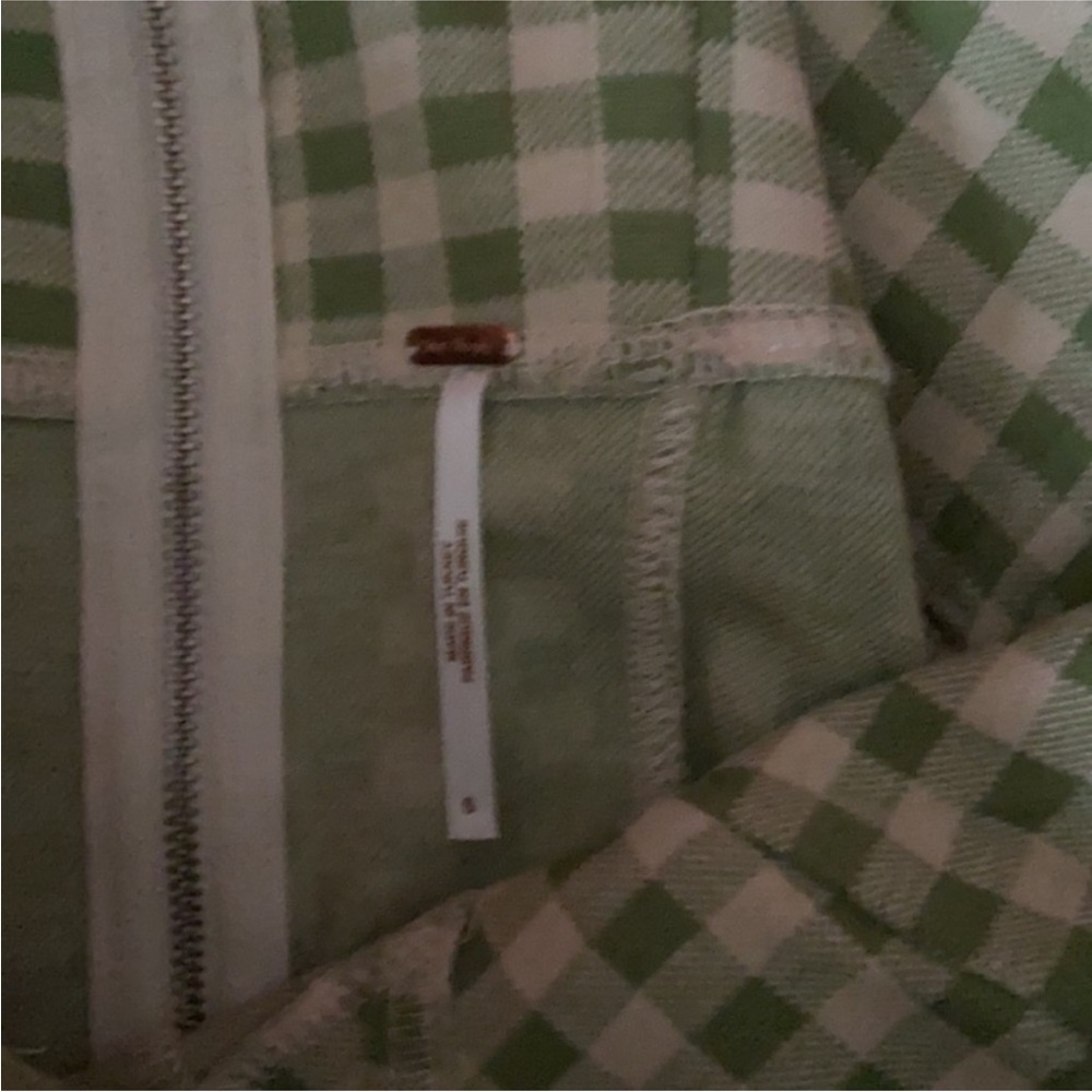 Free People Hold Me Tight Jumpsuit Small NWOT Green Gingham - Picture 7 of 10
